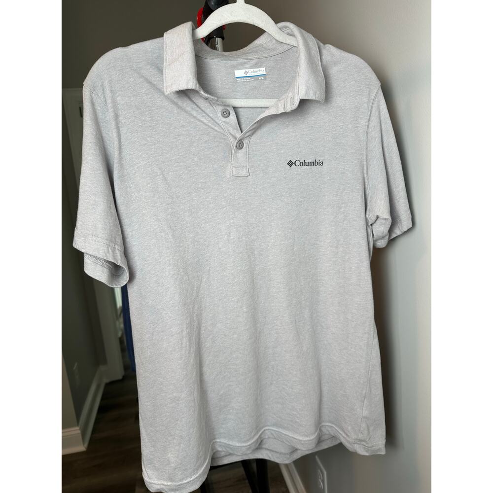 Columbia Omni-Wick Polo Shirt Men’s Medium Gray Short Sleeve Performance Golf